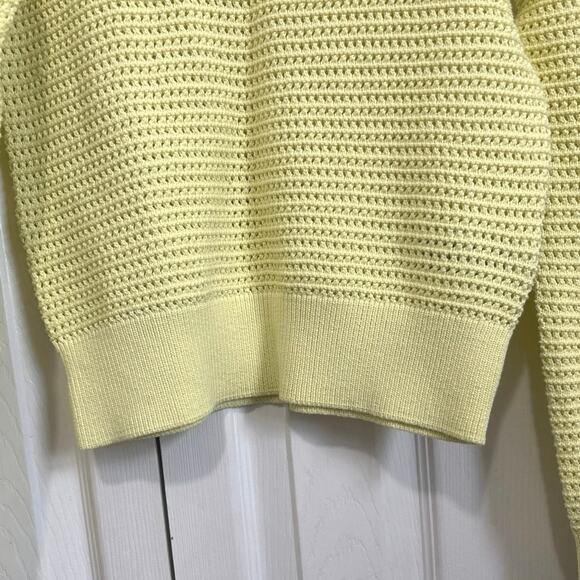 Banana Republic NWT Allover Stitch Yellow Open Knit Sweater XS - Picture 3 of 8